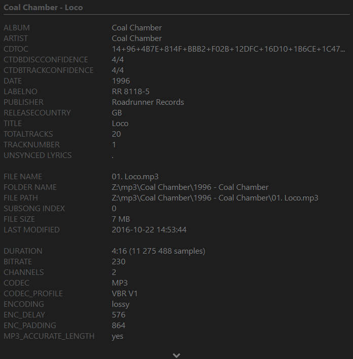 Screenshot of a `Track Properties` script